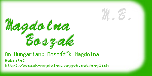 magdolna boszak business card